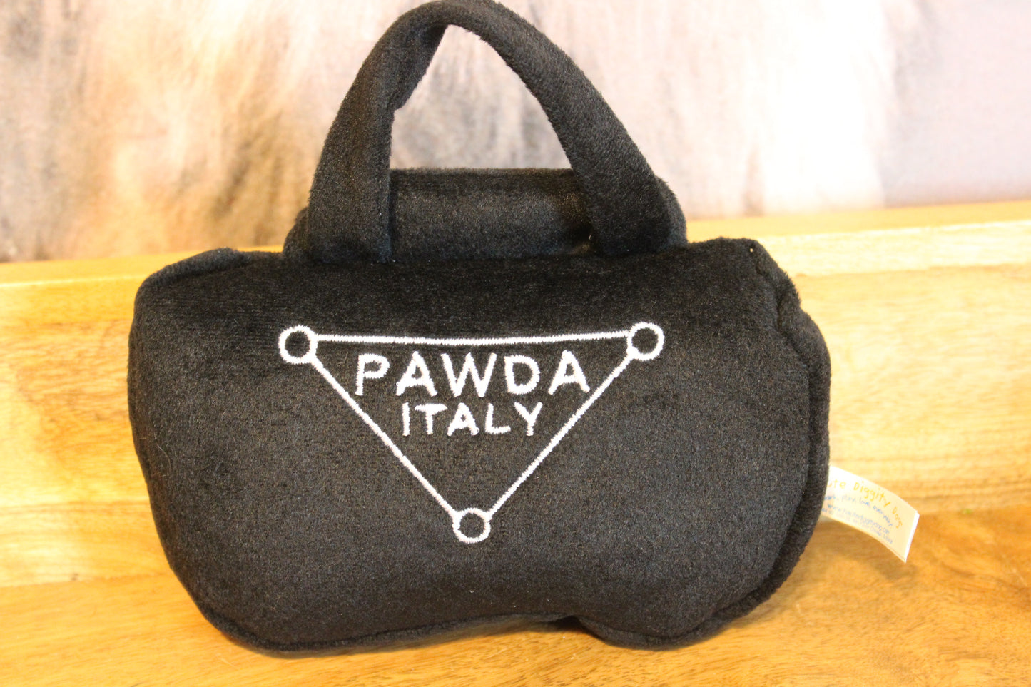 Black Pawda Handbag Squeaker Toy